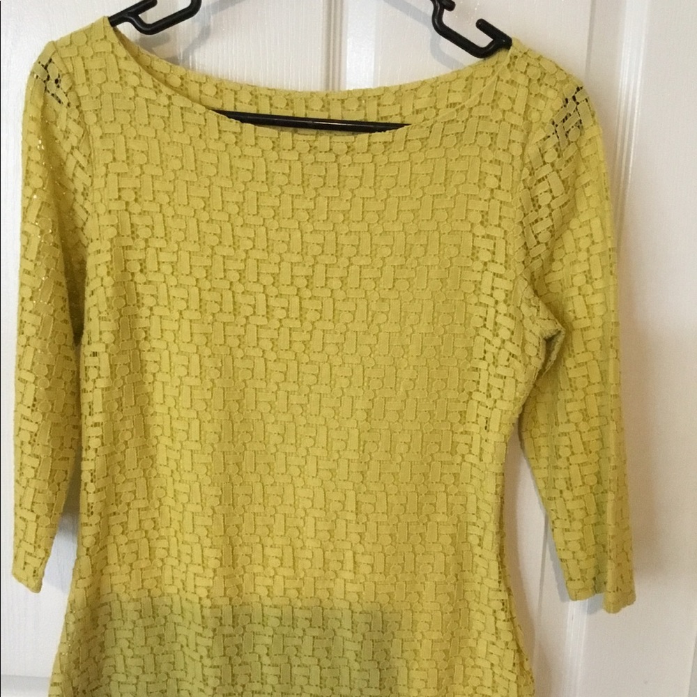 Banana Republic Yellow Lace Top